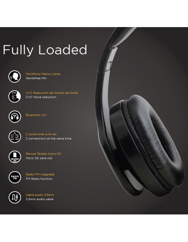 AURICULARES BLUETOOTH CON FUNCIÓN FM RADIO