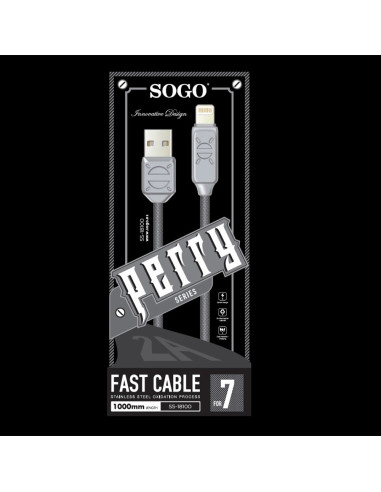 CABLE DE DATOS + CARGA PARA IPHONE  SERIE PERRY