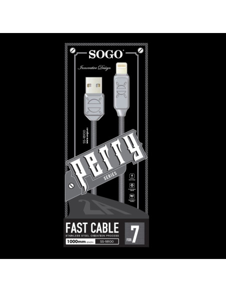 CABLE DE DATOS + CARGA PARA IPHONE  SERIE PERRY