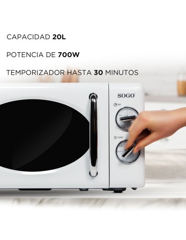 MICROONDAS 20L BLANCO RETRO