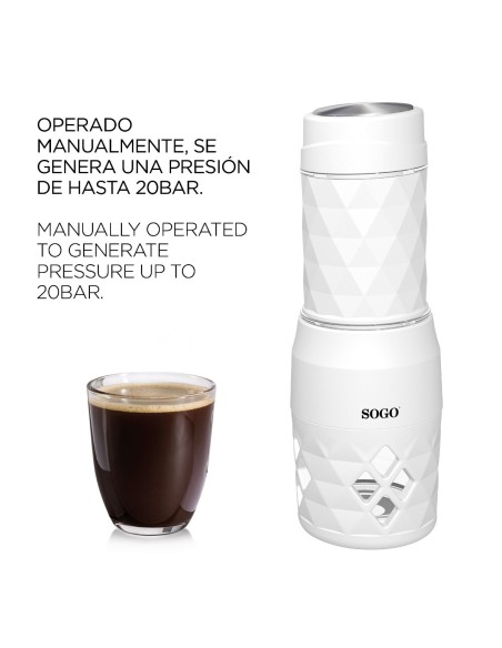 Cafetera espresso portátil 20 bar 2 en 1 0,12L