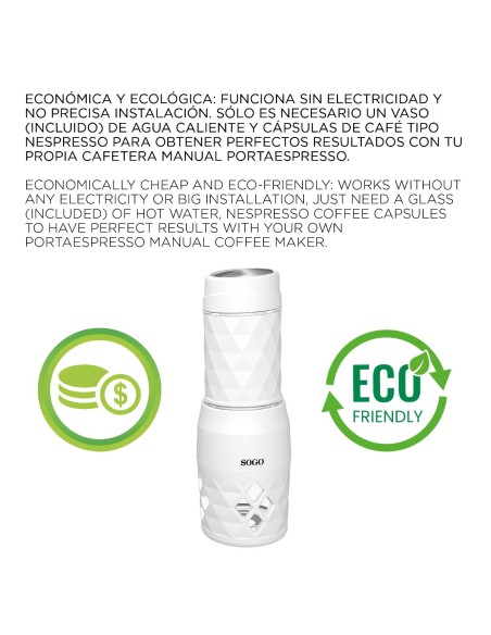 Cafetera espresso portátil 20 bar 2 en 1 0,12L