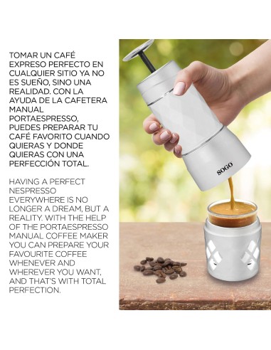 Cafetera espresso portátil 20 bar 2 en 1 0,12L