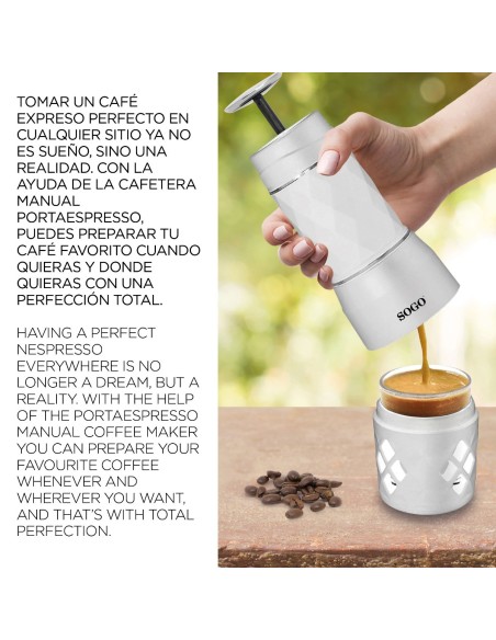 Cafetera espresso portátil 20 bar 2 en 1 0,12L