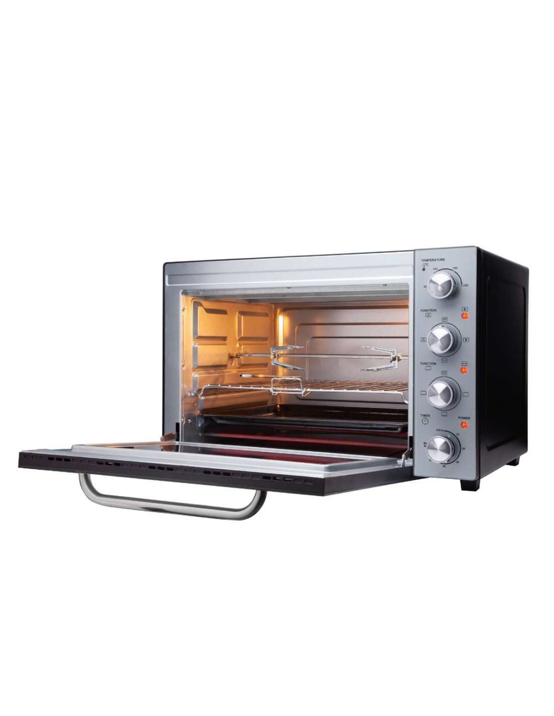 Grand Four à Convection 70 Litres Avec Rôtissoire Et Gratinador - 1840W - Pour Cuisson Professionnelle Ou Domestique