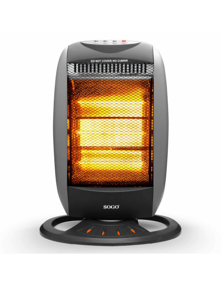 SOGO RADIADOR HALÓGENO - 3 TUBOS - OSCILACIÓN - 1200W