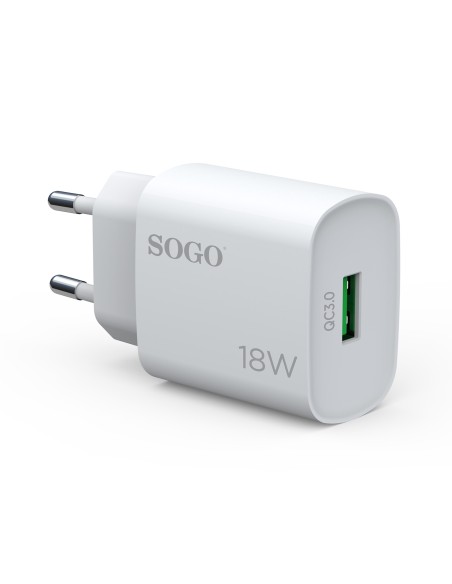 CARGADOR USB-A RÁPIDO QC3.0 18W