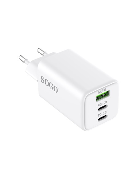 CARGADOR ULTRA RAPIDO 3 PUERTOS GAN 65W