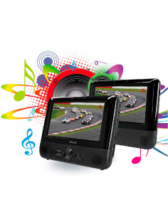 SOGO REPRODUCTOR DVD PORTÁTIL 7\" DOBLE + USB 2