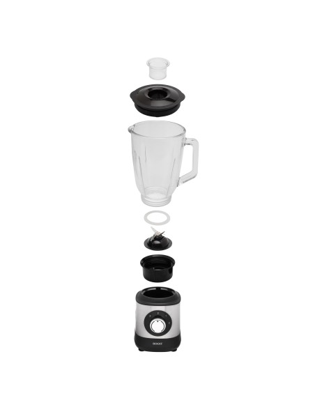 Sogo Licuadora 600W Vaso Cristal 1.5L, 2 Velocidades, Pulso, Cuchillas Acero Inox, Ideal Batidos y Zumos (BAT-SS-5585)
