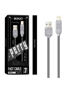 CABLE DE DATOS + CARGA PARA IPHONE  SERIE PERRY 2