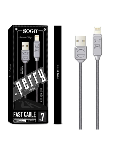 CABLE DE DATOS + CARGA PARA IPHONE  SERIE PERRY
