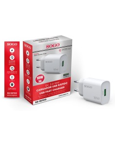 CARGADOR USB-A RÁPIDO QC3.0 18W 2