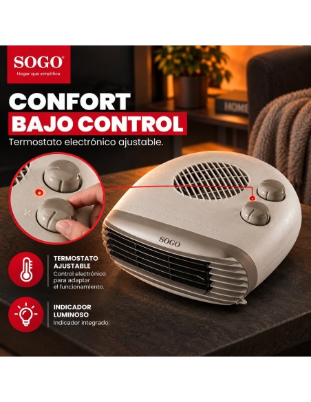 CALEFACTOR CON TURBO VENTILADOR 2000W