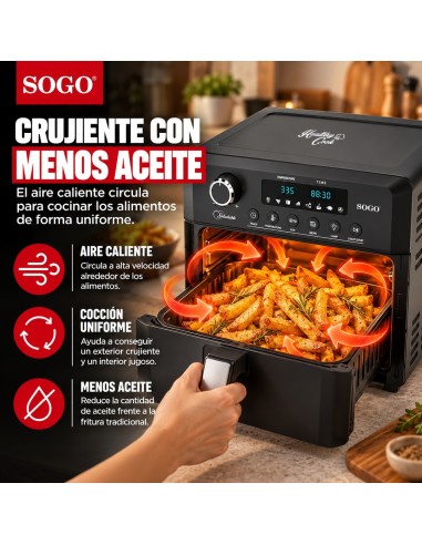 Freidora de aire horno 18L con asador y...