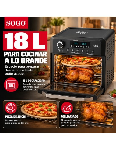 Freidora de aire horno 18L con asador y...